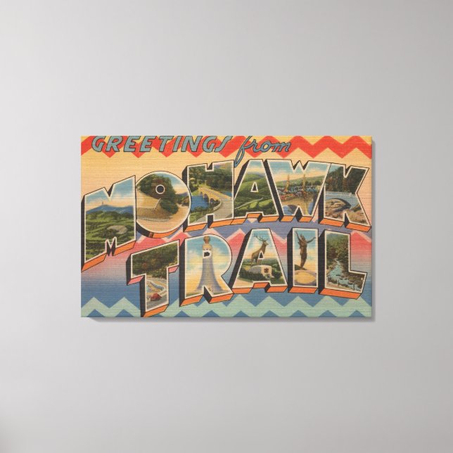 Massachusetts - Greetings from Mohawk Trail 2 Canvas Print (Front)