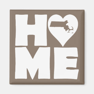 Massachusetts Home Heart State Fridge Magnet
