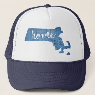 Massachusetts Home Wood Grain Trucker Hat
