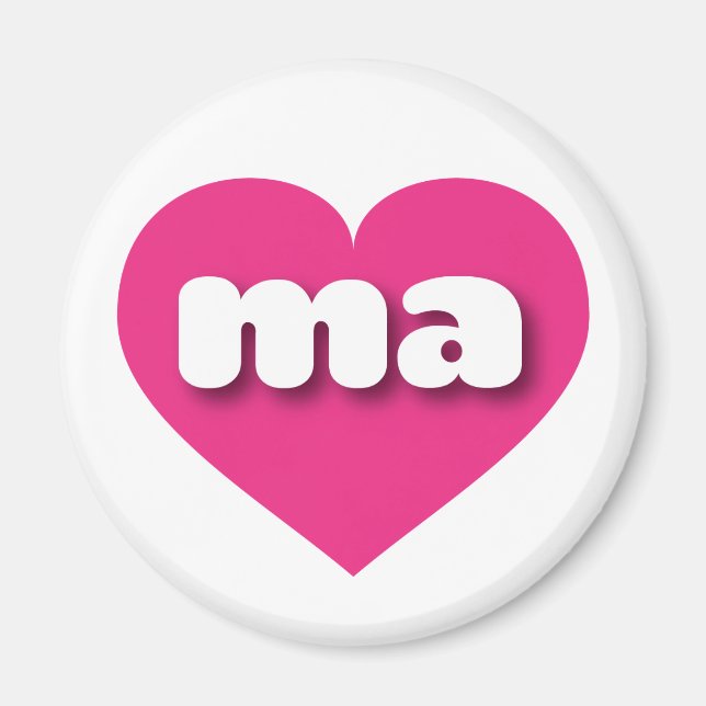 Massachusetts hot pink heart - I love ma Magnet (Front)