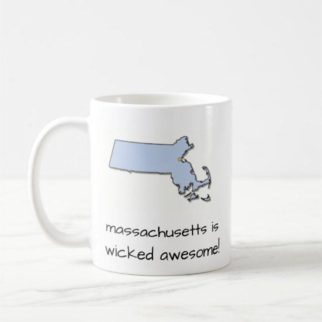 massachusetts is wicked awesome! coffee mug (Left)