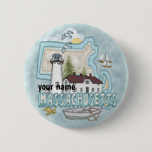 Massachusetts Lighthouse 2 Inch Round Button
