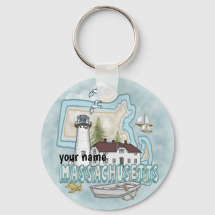Massachusetts Lighthouse  Keychain