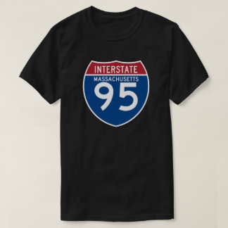 Massachusetts MA I-95 Interstate Highway Shield - T-Shirt