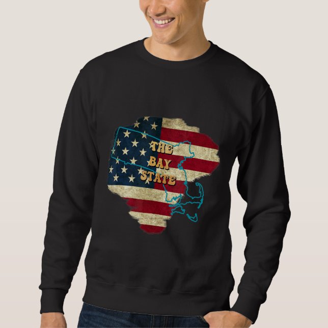 Massachusetts Ma Us Flag Motto Sweatshirt (Front)