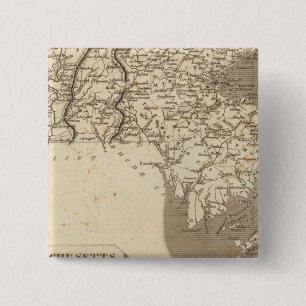 Massachusetts Map by Arrowsmith 2 Inch Square Button
