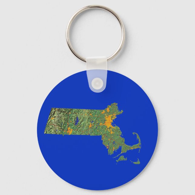 Massachusetts Map Keychain (Front)