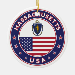 Massachusetts, Massachusetts sticker, phone case Ceramic Ornament
