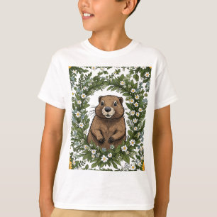 Massachusetts Mayflowers and Groundhog Woodchuck 2 T-Shirt