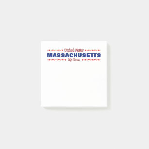 MASSACHUSETTS - My Home - United States; Hearts Post-it Notes