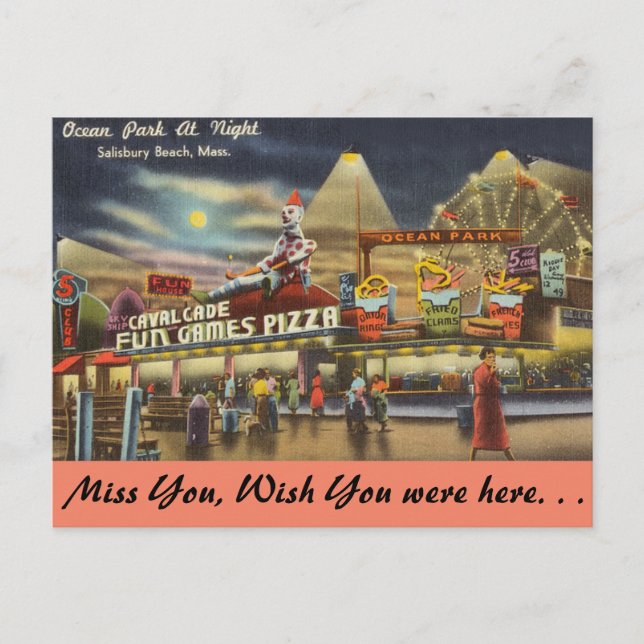 Massachusetts, Ocean Park, Salisbury Beach Postcard (Front)