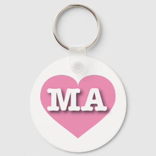 Massachusetts Pink Heart - Big Love Keychain