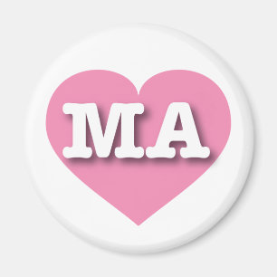 Massachusetts Pink Heart - I love MA Magnet
