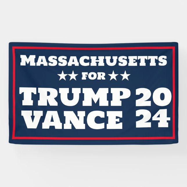Massachusetts pour la bannière Trump Vance 2024 (Horizontal)