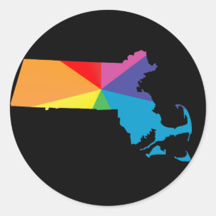 massachusetts pride. classic round sticker