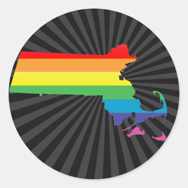 massachusetts pride. classic round sticker (Front)