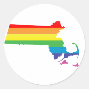 massachusetts pride. classic round sticker