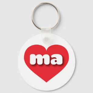 Massachusetts red heart - mini love keychain