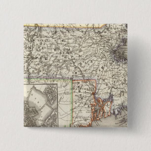 Massachusetts, Rhode Island 2 Inch Square Button