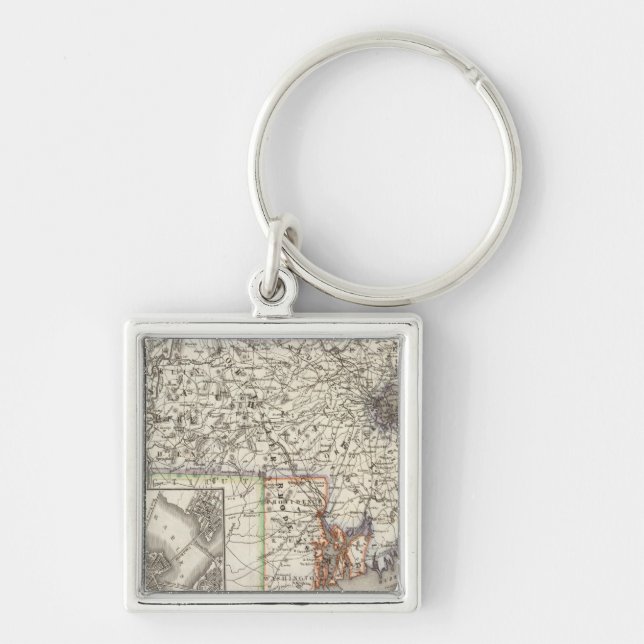 Massachusetts, Rhode Island 2 Keychain (Front)