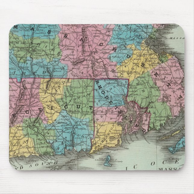 Massachusetts Rhode Island And Connecticut Mouse Pad (Front)