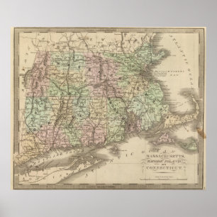 Massachusetts, Rhode Island, and Connecticut Poster