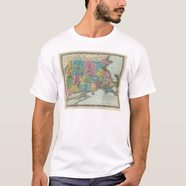Massachusetts Rhode Island And Connecticut T-Shirt (Front)