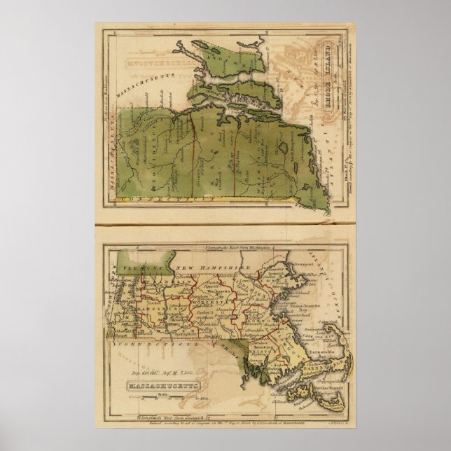 Massachusetts, Rhode Island Poster (Front)