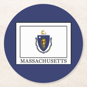 Massachusetts Round Paper Coaster