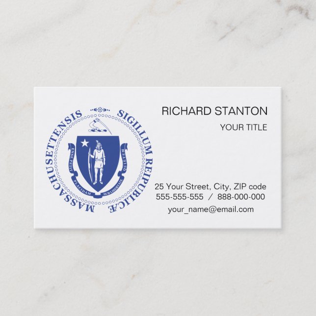 Massachusetts sign business card (Front)