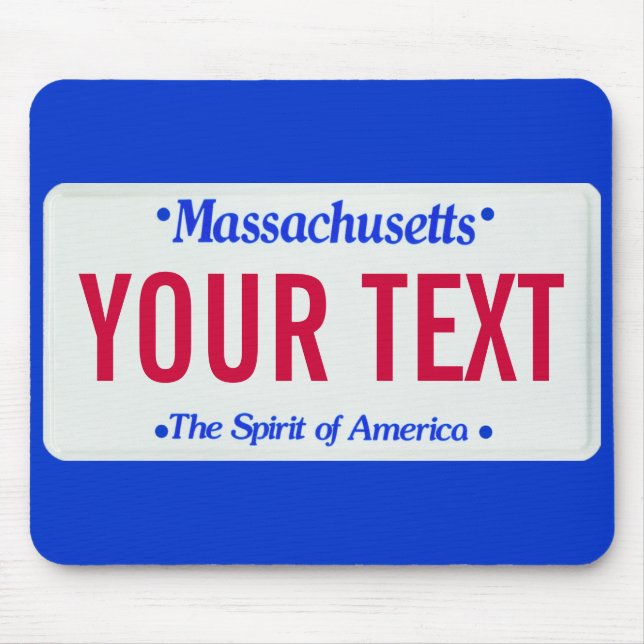 Massachusetts spirit of america license plate mouse pad (Front)