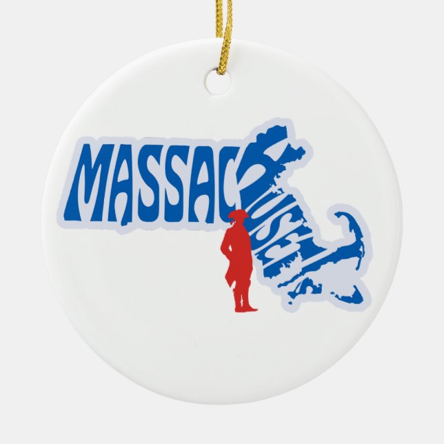Massachusetts State Christmas Tree Ornament  (Front)