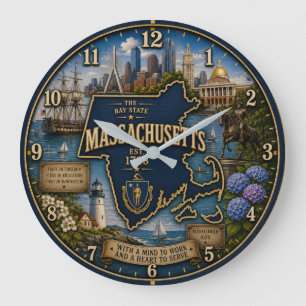 Massachusetts State Coastal and Historic Landmark Large Clock