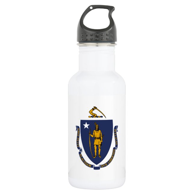 Massachusetts State Flag 532 Ml Water Bottle (Front)
