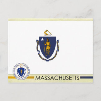 Massachusetts State Flag and Seal Postcard