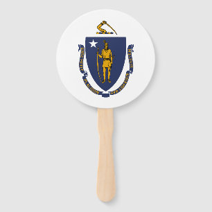 Massachusetts State Flag Hand Fan