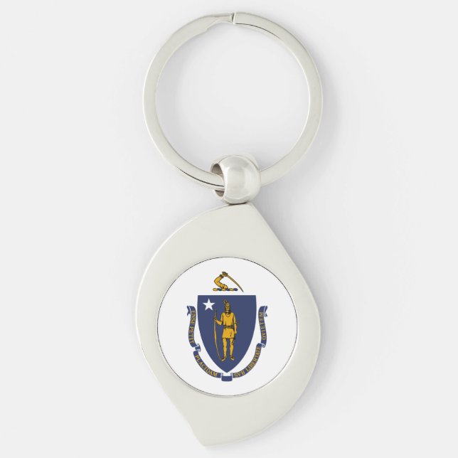 Massachusetts State Flag Keychain (Front)