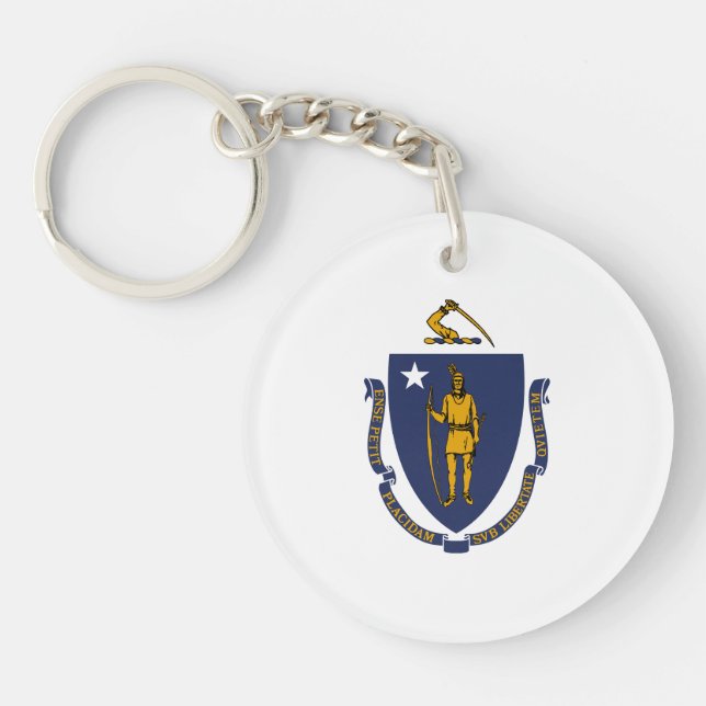 Massachusetts State Flag Keychain (Front)
