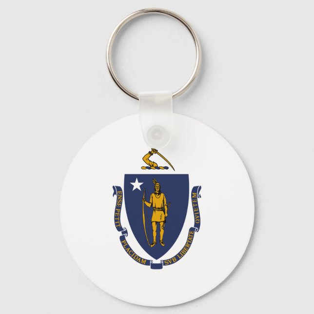 Massachusetts State Flag Keychain (Front)