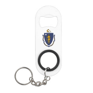 Massachusetts State Flag Keychain Bottle Opener