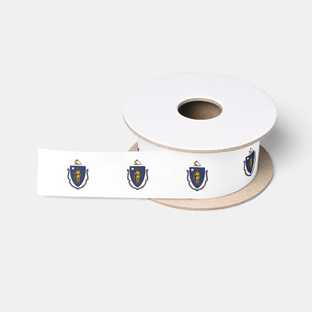 Massachusetts State Flag Satin Ribbon (Spool)