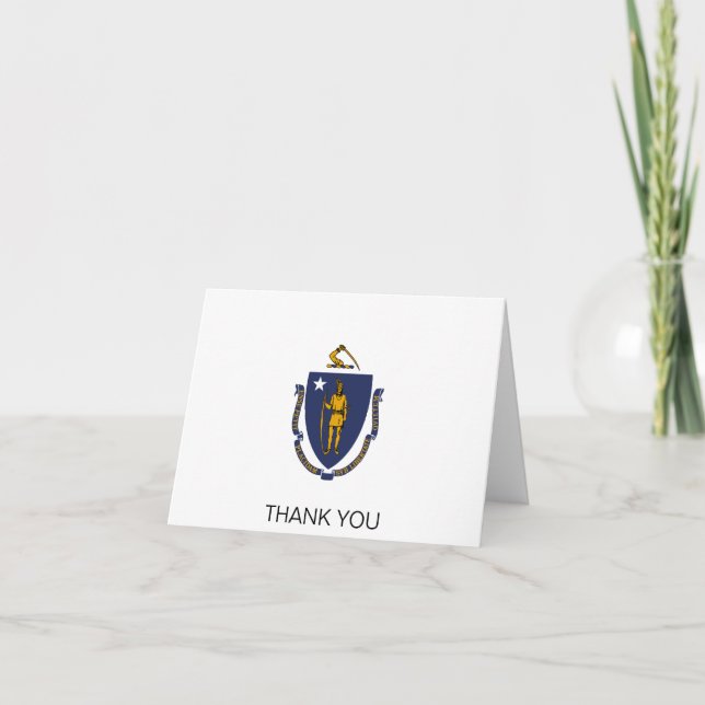 Massachusetts State Flag Thank You Card (Front)