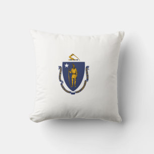 Massachusetts State Flag Throw Pillow