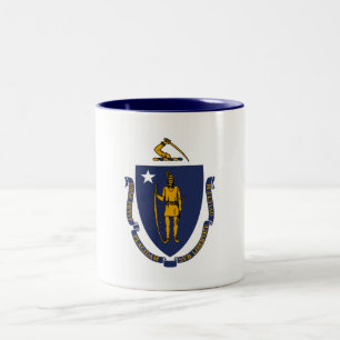 Massachusetts State Flag Two-Tone Coffee Mug