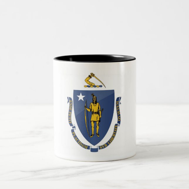 Massachusetts State Flag Two-Tone Coffee Mug (Center)