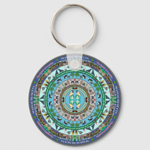 Massachusetts State Mandala Keychain
