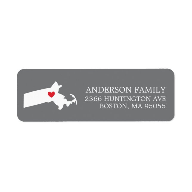 Massachusetts State | Moving Return Address Label (Front)