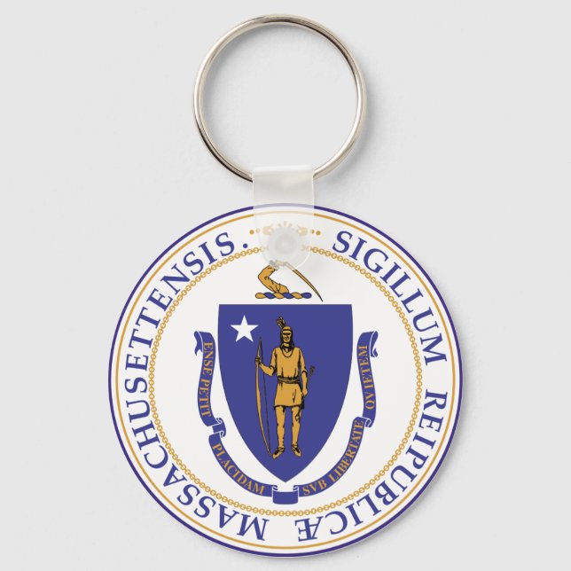 Massachusetts State Seal Keychain (Front)