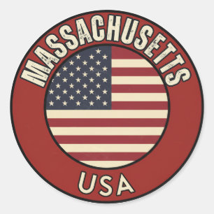Massachusetts United States of America Classic Round Sticker