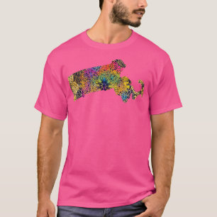 Massachusetts United States of America Mandala Flo T-Shirt